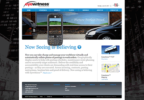 EyeWitness Website, Various Print Materials, Banner Ads, Services Animation