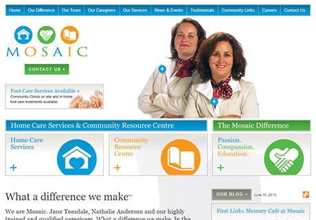 Mosaic Home Care Website Development and Maintenance